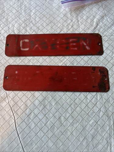 Vintage (2) Industrial Door Sign “BLANKS” Heavy Metal 10” X 2.5”