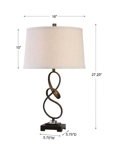 UTTERMOST 27530-1 TENLEY HAND-TWISTED STEEL OIL RUBBED BRONZE TABLE LAMP - Picture 2 of 3