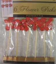 24 NEW CHRISTMAS Poinsettia Flower Picks