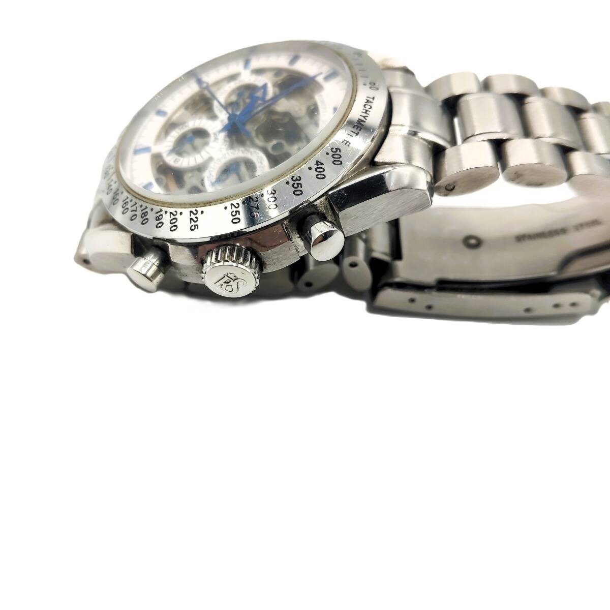 Rare Roberta Scarpa Skeleton Automatic Watch RS-6023 Blue Hand 