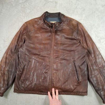 TORRAS スペイン製 本革 レザージャケット サイズ52 ヴィンテージ Torras Leather Jacket Mens XXL Brown Biker Cafe Racer Vintage