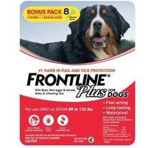 Frontline Plus Dogs Flea and Tick Treatment for XL Dogs 89-132 lb, 8 Doses