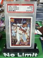 1991 Topps - Dave Winfield #630 Operation Desert Shield PSA 10 RARE!!!! Pop 42