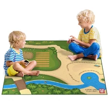 Farm Play Mat for Farm Toys | Foldable Solution |Large Size 57” x 57” | Farm ...