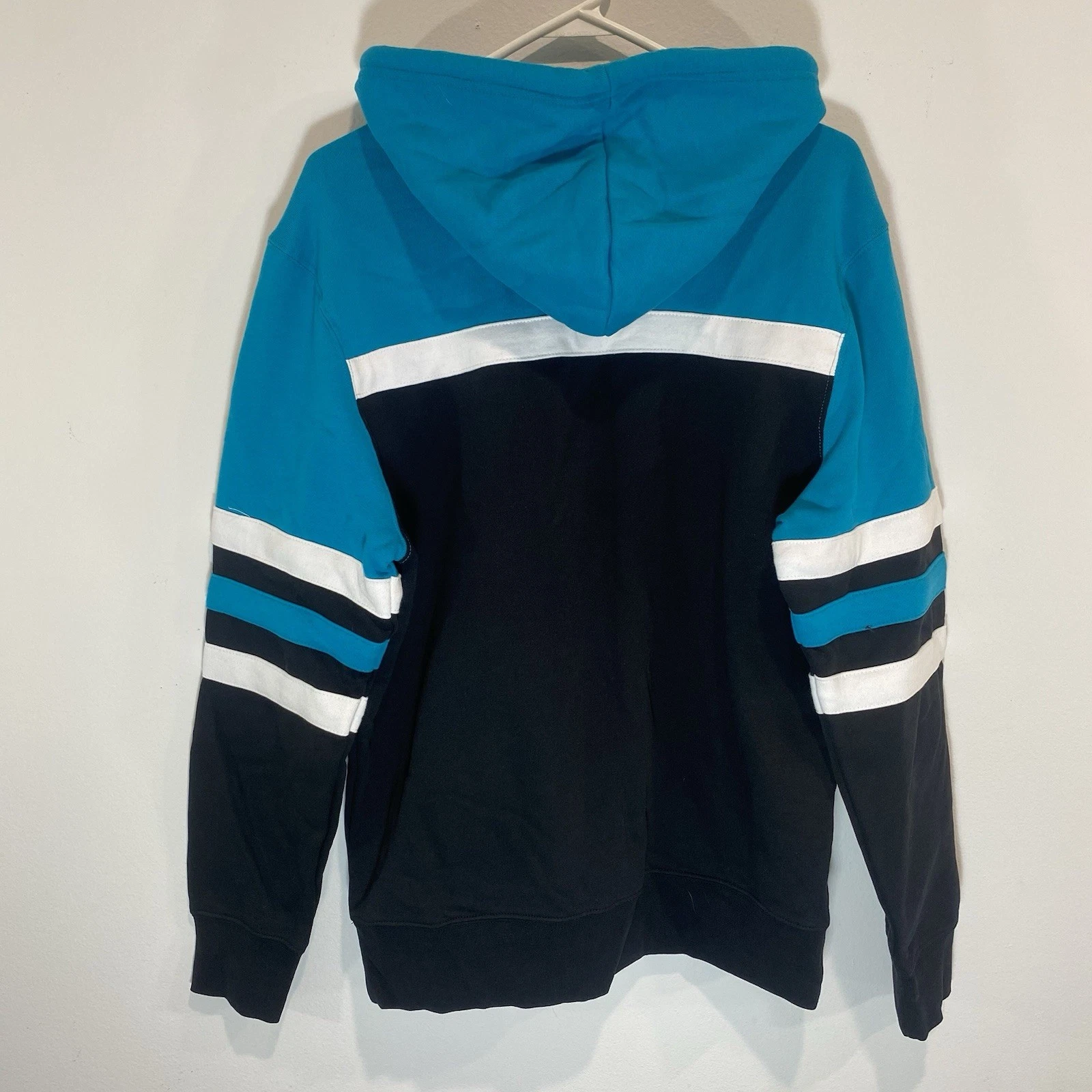Mitchell & Ness Teal Black Charlotte Hornets Head Coach Pullover Felpa con Cappuccio Uomo M