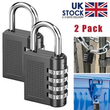 2X 4 Digit Combination Padlock | Weatherproof Outdoor Gym Luggage Locker Lock UK