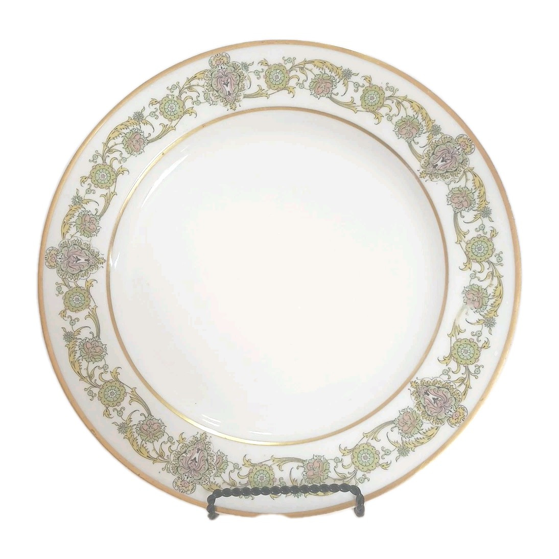 Haviland Frances Limoges 9¾ Inch Dinner Plate Floral Pattern with Gold Rims