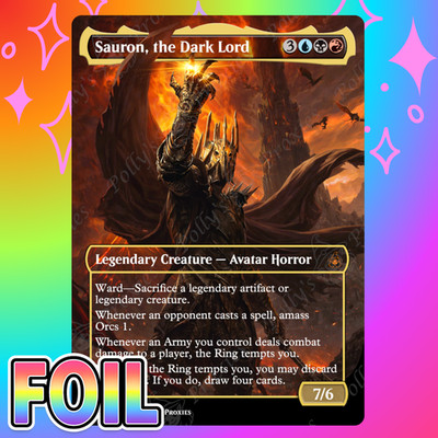 Sauron, the Dark Lord FOIL Proxy Card with Custom Fantasy Art Design