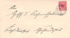 407036) DR Krone Adler Beleg mit K1 Stpl. Orlishausen