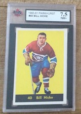 1960-61 Parkhurst #40 BIll Hicke Montreal Canadiens KSA 7.5