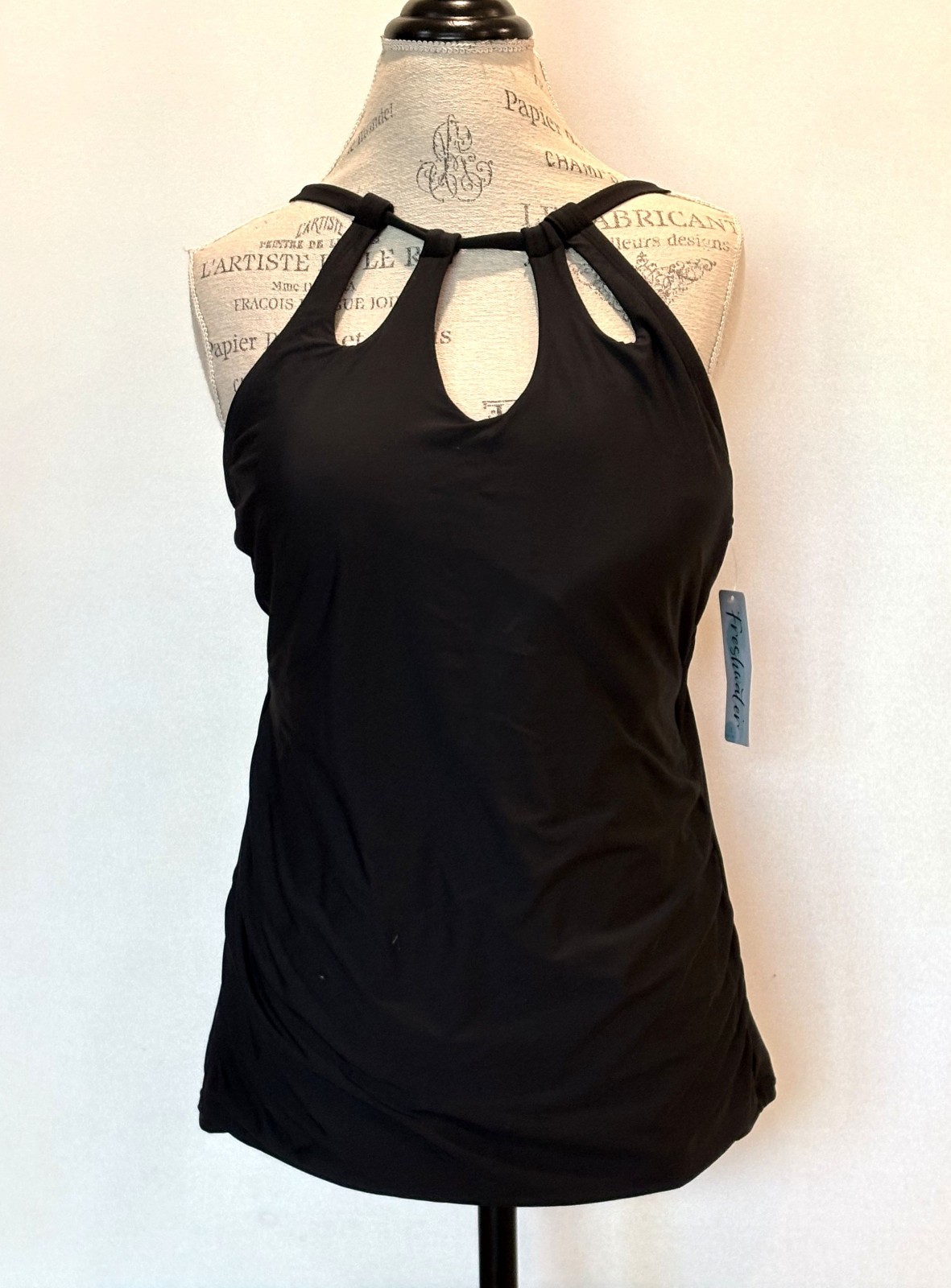 Freshwater Women’s Black Tankini Size Swim Top Sz 1 X, NWT