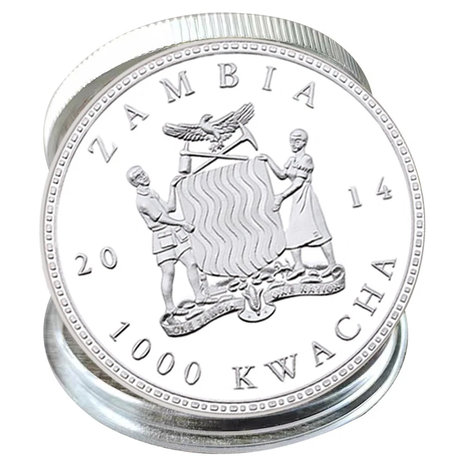 2014 Giant Panda Coin Zambia 1000 Kwacha Silver Wildlife Plated Rare Gift Medal - Image 2 of 4