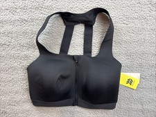 All in Motion Womens 38D Black Sculpt High Support Zip Front Sports Bra