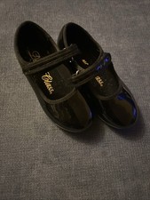 Dance Class Girl Tap Shoes Black Toddler Mary Jane Patent Leather size 8