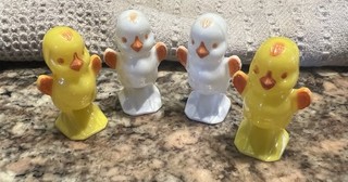 Vintage Knickerbocker 2” Easter Chick Yellow & white Color Hard Plastic