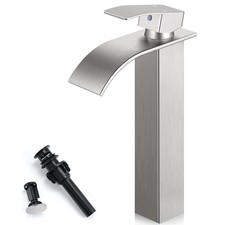Tall Waterfall Bathroom Sink Faucet Modern Single Handle Mixer Tap 1 Hole