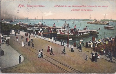Kiel Pier, Schleswig-Holstein, Germany Point Harbor Tour c1913 ZAYIX 060522SM134