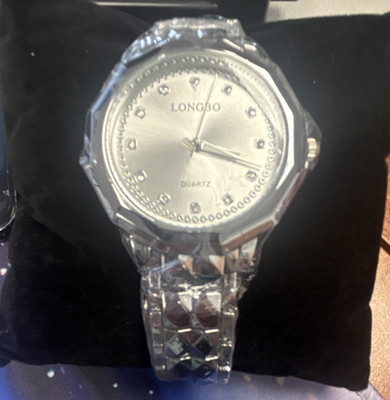 LONGBO Quartz Women's Dress Watch Silver Analog Rhinestone Dial Steel Bracelet