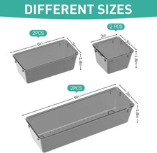 6 Pack Clear Drawer Organizer Set Acrylic Storage Trays Storage Bins Black