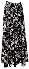 True Destinations Pants Blk Wh Tropical Wide Leg Sz M Palazzo Going Out Resort