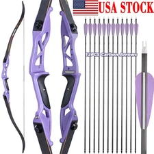 56" Takedown Recurve Bow 18-50lbs For Right Hand Archery Hunting Shooting Target