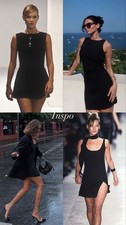 NA-KD Black Sleeveless Mini A-Line Dress Size 40 Round Neck Zip
