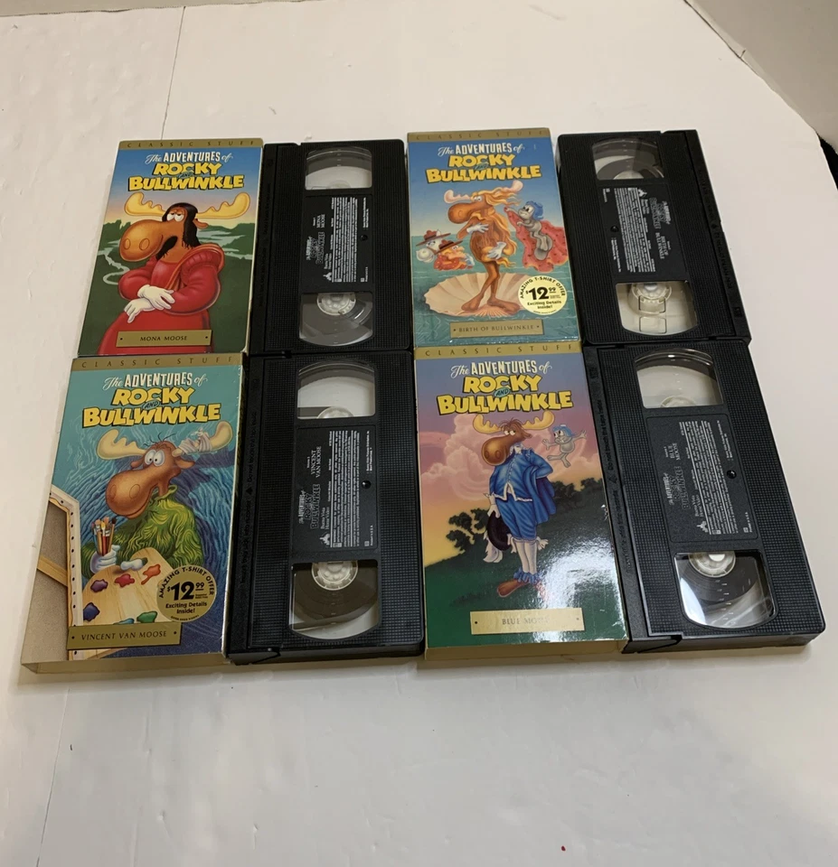 Rare! The Adventures of Rocky and Bullwinkle VHS Tape Lot Vol 1-8 Vtg Cartoons - Image 4 of 4