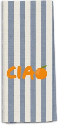 Ciao Italian Orange Kitchen Towels, Italy Orange Dish Tea Towels for Kitchen