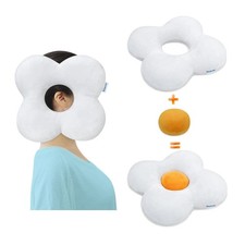 Ear Piercing Pillow for Side Sleepers, CNH Pain Relief, Soft Cotton, White