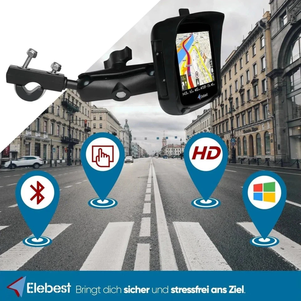 Elebest RIDER W5 Motorrad-Navigationsgerät – robust, 5", GPS, wetterfest - Bild 2 von 4