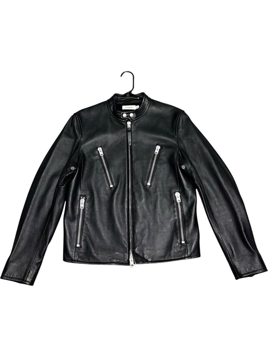 20”x23.75” Coach Racer Leather Jacket Moto Biker 5 Zip Archive