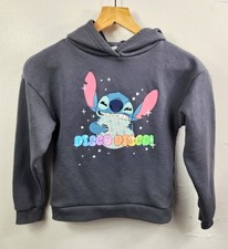 Disney Lilo  Stitch Kids Hoodie Gray Pullover Sweatshirt Youth Size 8-9