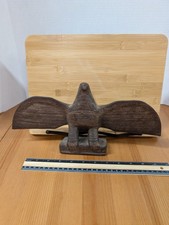 hand carved wooden bird sculpture