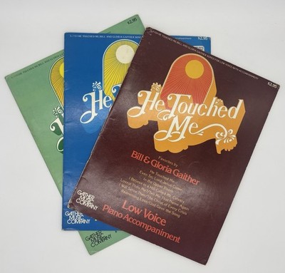 Vintage 1970 Bill Gloria Gaither He Touched Me Sheet Music 3 Book Set Vocal