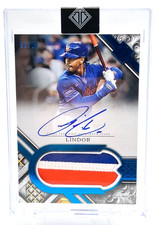 Francisco Lindor 2025 TOPPS Transcendent On Card Auto 3 Color Patch Encased 8/10
