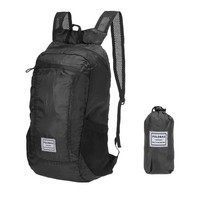 Wanderrucksack,15L-20L Faltbarer Leichter Rucksack Tagesrucksack,Schwarz