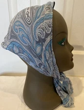 Headcovers 100% Silk Paisley Abstract Geometric Head Wrap Shawl Scarf MultiColor