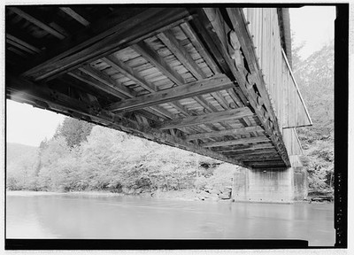 BELOW DECK VIEW, SE BY 250 DEGREES. - Beaverkill Bridge, Spanning Beaver Kill,