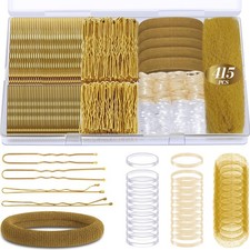 415pcs Bobby Pins Hair Set, IKOCO 200pcs U Shaped  Elastic Gold
