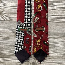 (Lot Of 2) Tabasco Hot Sauce Mens Neck Tie 100% Silk Made In USA 58โ Length