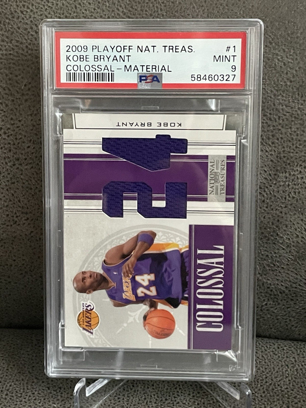 🔥Kobe Bryant 2009 Panini National Treasures Playoff Colossal Material /99 PSA 9 view 2