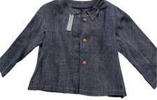 NEW Talbots Blazer Denim 100 Linen Sz 12P With Tag