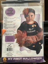 My First Halloween Baby's 1st Black Orange Tutu Fancy Dress Up Child Costume