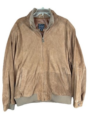 Vintage Jos A Bank Genuine Leather Western Suede Bomber Jacket Size Large L