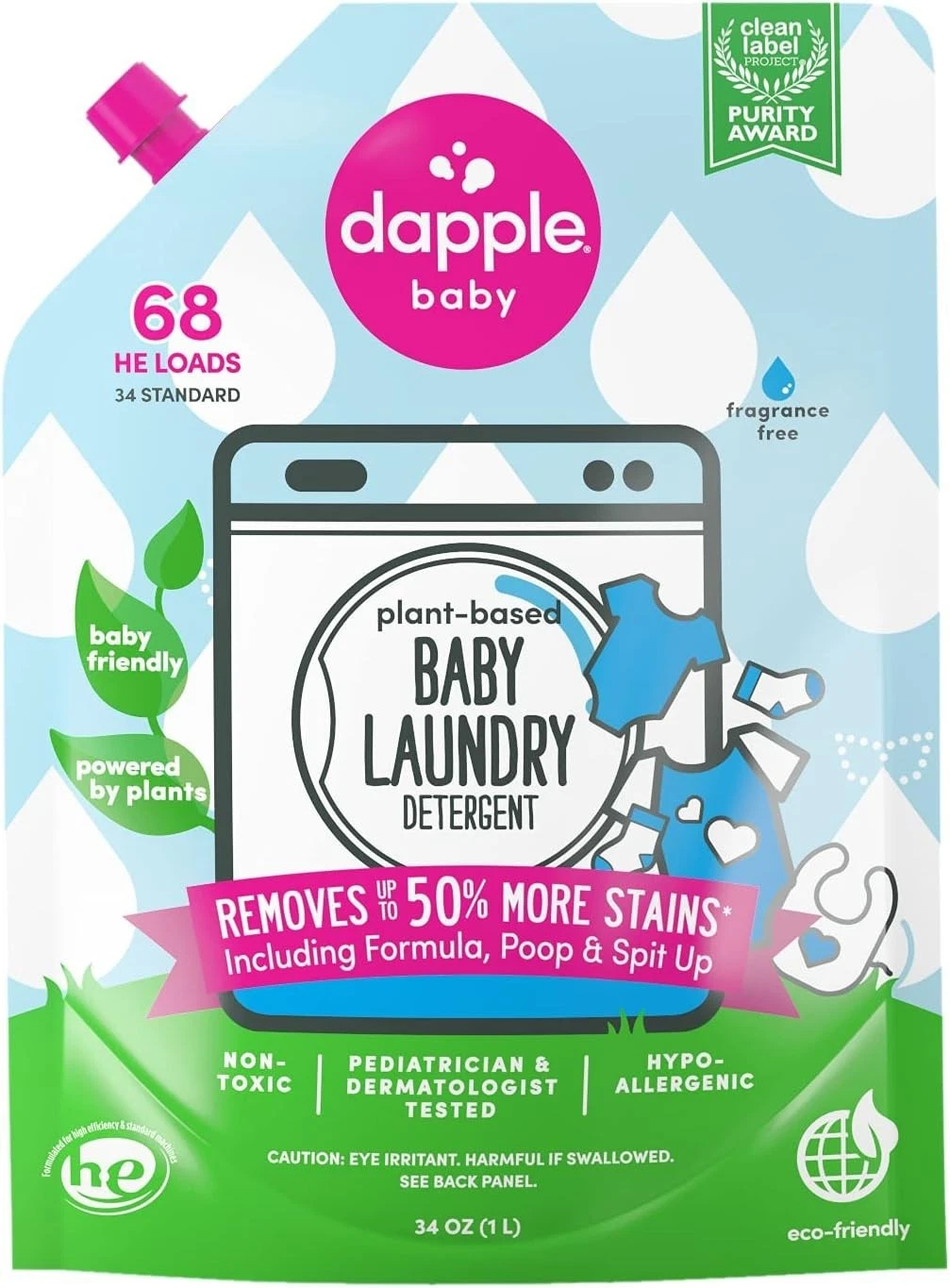 Dapple Baby Laundry Detergent Fragrance Free 34oz
Opens in a new window or tab