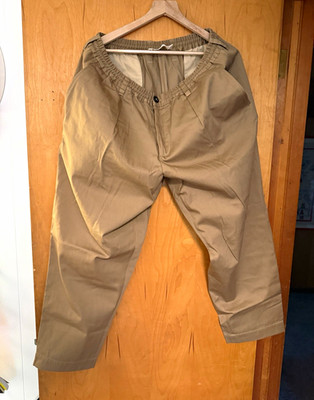 Marni Men's Beige Cotton Twill Elastic Waist Straight Leg Pants Size 54