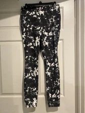 Time And Tru Pull On Pants Women’s Size Medium 8/10 Black White B86