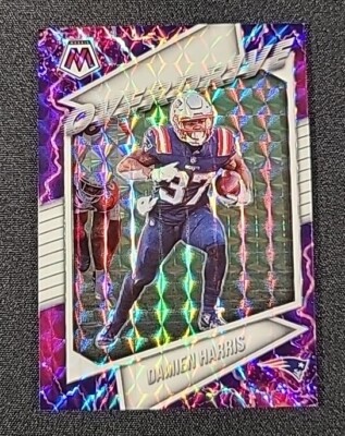 Damien Harris 2021 Panini Mosaic #/25 WHITE PRIZM OVERDRIVE SSP Card #OV-23