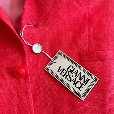 GIANNI VERSACE red blazer linen 1 button size 46 from S/S