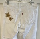 Levis Women’s Boyfriend 29 Skinny Stretch White Jeans Sparkle Nashville Bride — photo 7